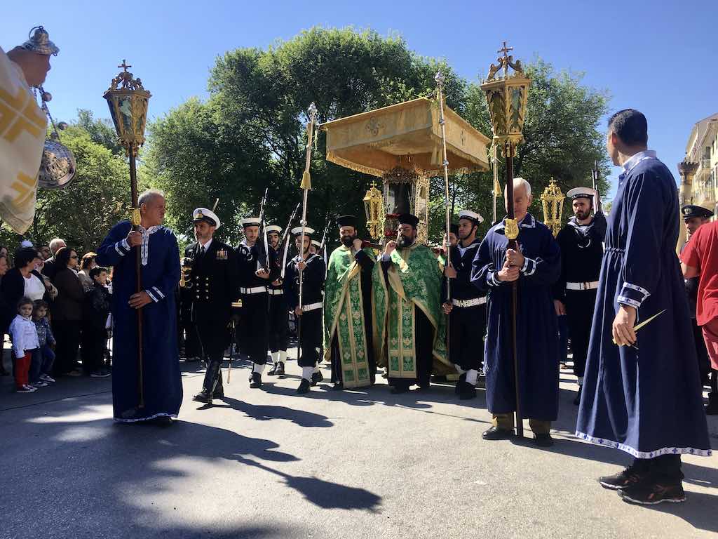 Easter priest and military in Corfu
